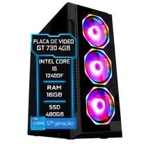 PC Gamer Fácil Intel Core i5 12400F (12ª Geração) 16GB DDR4 GT 730 4GB SSD 480GB - Fonte 500w