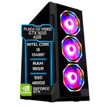 PC Gamer Fácil Intel Core i5 12400F (12ª Geração) 16GB DDR4 GTX 1650 4GB SSD 480GB - Fonte 500w