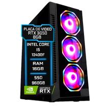 PC Gamer Fácil Intel Core i5 12400F (12ª Geração) 16GB DDR4 RTX 3050 8GB SSD 960GB - Fonte 750w
