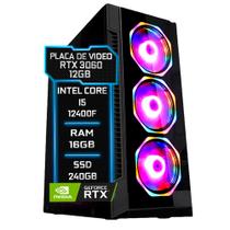 PC Gamer Fácil Intel Core i5 12400F (12ª Geração) 16GB DDR4 RTX 3060 12GB SSD 240GB - Fonte 750w