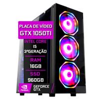 PC Gamer Fácil Intel Core i5 (3ª Geração) 16GB Geforce GTX 1050TI 4GB SSD 960GB - Fonte 500W