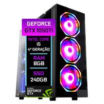 PC Gamer Fácil Intel core i5 (4ª geração) 8GB GTX 1050TI 4gb SSD 240GB - Fonte 500w