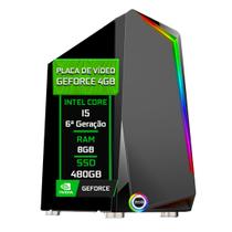 PC Gamer Fácil Intel Core i5 (6ª geração) 8GB GT 730 4GB SSD 480GB - Fonte 500w