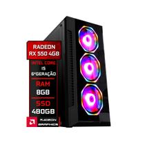 PC Gamer Fácil Intel Core i5 (6ª geração) 8GB RX 550 4GB SSD 480GB - Fonte 500w
