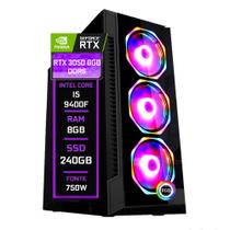 PC Gamer Fácil Intel core I5 9400F ( 9ª Geração) 8GB DDR4 3000MHz RTX 3050 8GB GDDR6 SSD 240GB - Fonte 750w