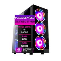 PC Gamer Fácil Intel Core i5 9400f (Nona Geração) 8GB DDR4 3000MHz Geforce GTX 1050ti 4GB SSD 120GB Fonte 500W