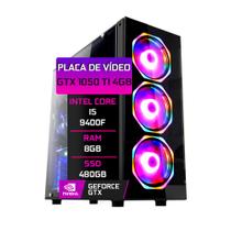 PC Gamer Fácil Intel Core i5 9400f (Nona Geração) 8GB DDR4 3000MHz Geforce GTX 1050ti 4GB SSD 480GB Fonte 500W