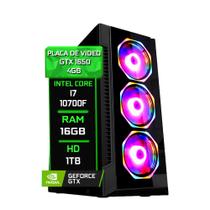 PC Gamer Fácil Intel Core i7 10700F (10ª Geração) 16GB DDR4 3000MHz GTX 1650 4GB HD 1TB - Fonte 750w