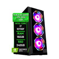 PC Gamer Fácil Intel Core i7 10700F (10ª Geração) 16GB DDR4 3000MHz GTX 1650 4GB SSD 240GB - Fonte 750w