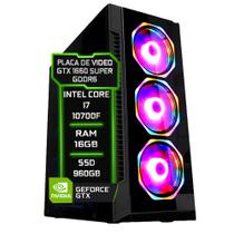 PC Gamer Fácil Intel Core i7 10700F (10ª Geração) 16GB DDR4 3000MHz GTX 1660 SUPER 6GB SSD 960GB - Fonte 750w