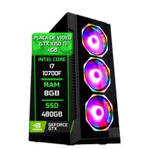 PC Gamer Fácil Intel Core i7 10700F (10ª Geração) 8GB DDR4 3000MHz GTX 1050ti 4GB SSD 480GB - Fonte 750w - Fácil Computadores