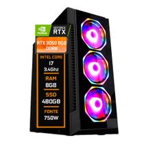 PC Gamer Fácil Intel core I7 3.4 GHz 8GB RTX 3050 8GB GDDR6 SSD 480GB - Fonte 750w
