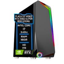 PC Gamer Fácil Intel Core i7 3.4GHz 16GB RTX 2060 Super 8GB HD 1TB - Fonte 750w - Fácil Computadores