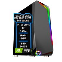 PC Gamer Fácil Intel Core i7 3.4GHz 8GB RTX 2060 Super 8GB SSD 240GB - Fonte 750w - Fácil Computadores