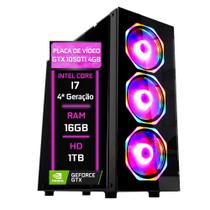 PC Gamer Fácil Intel Core i7 (4ª Geração) 16GB GTX 1050 TI 4GB HD 1TB - FONTE 500W