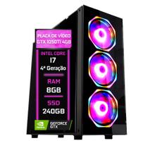 PC Gamer Fácil Intel Core i7 (4ª Geração) 8GB GTX 1050 TI 4GB SSD 240GB - FONTE 500W
