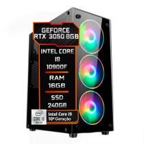 PC Gamer Fácil Intel Core i9 10900F (10ª Geração) 16GB DDR4 3000MHz RTX 3050 8GB GDDR6 SSD 240GB - Fonte 750w - Fácil Computadores