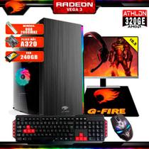 Pc Gamer G-Fire Completo Htg-729 AMD Athlon 320GE 8Gb (Vega 3 2Gb) SSD 240Gb Monitor 18