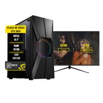 Pc Gamer i5 7 GTX 1650 16Gb SSD 240 Fonte 600 Monitor