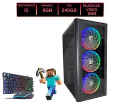 Pc gamer i5 8gb ssd 240gb placa video fan cooler