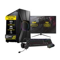 Pc Gamer i5 GTX 1650 Memória 16Gb SSD 240GB HD1Tb Monitor 27