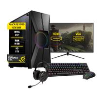 Pc Gamer i7 Ssd 120Gb Gtx1050 2GB 16Gb Hd 1Tb Monitor 27'' - AMORIM SHOP