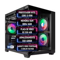 PC Gamer Intel Core i3 8ºGer RAM DDR4 16GB SSD 480GB RX 550 4GB ADVANCEDTECH