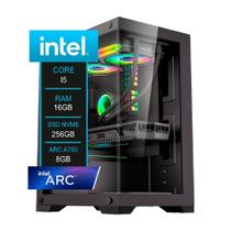 PC Gamer Intel, Core i5-10400F, Chipser H510, A750 8GB, 16GB DDR4, 256GB NVMe PC Gamer Intel, Core i5-10400F, Chipser H510, A750 8GB, 16GB DDR4, 256GB NVMe