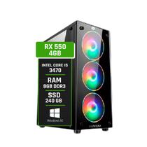 PC Gamer Intel Core i5 3470 Memória 8Gb DDR3 RX 550 4GB SSD 240Gb