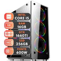 PC Gamer Intel Core i5 3ª Geração 16GB RAM Geforce GTX 1660 Ti 6GB SSD 256GB 600W 3green Extreme 3E-001