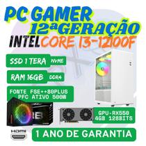 PC Gamer Intel i3-12100F, 16GB, SSD M.2 1TERA, RX550 4GB, W11 PRO.