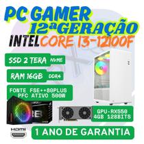 PC Gamer Intel i3-12100F, 16GB, SSD M.2 2TERA, RX550 4GB, W11 PRO.