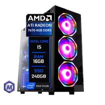 PC Gamer Intel i5 16GB ATI RADEON 7670 4GB DDR5 SSD 240GB Fonte 600W