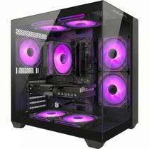 PC Gamer LUDIC by BluePC - AMD Ryzen 5 5500, Radeon RX 7600 8GB, 32GB RAM, SSD 512GB M.2 NVMe, 600W 80 Plus, Preto, 7 fans RGB - PGBP-LU2117