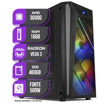PC Gamer Mancer, AMD 3000G, 16GB DDR4, SSD 480GB, 500W 80 Plus