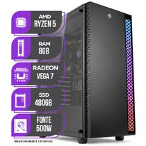 PC Gamer Mancer, AMD Ryzen 5 4600G, 8GB DDR4, SSD 480GB, Fonte 500W 80 Plus