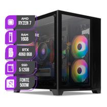 PC Gamer Mancer, AMD RYZEN 7 5700X, Water Cooler, RTX 4060 8GB, 16GB DDR4, SSD M.2 512GB, 500W 80 Plus
