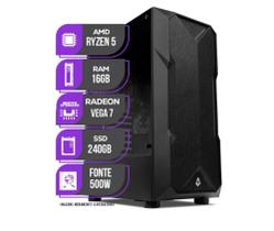 PC Gamer Mjb, AMD Ryzen 5 5600GT, Vega 7, 16GB DDR4, SSD 240GB, Fonte 500W 80 Plus