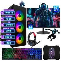 Pc Gamer Montado Intel I5 16gb Ssd 240gb Placa Vídeo + Combo 240 Gb 16 Gb Gt610 2gb