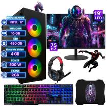 Pc Gamer Montado Intel I7 16gb Ssd 480gb Placa Vídeo + Combo 480 Gb 16 Gb Gt730 4gb
