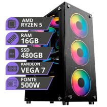 PC Gamer MRP Informática Processador AMD Ryzen 5 Memória 16gb SSD 480 Fonte 500W PC Gamer MRP Informática Processador AMD Ryzen 5 Memória 16gb SSD 480 Fonte 500W