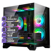 PC Gamer MRP Informática Processador Intel Core I7 3.4ghz SSD 480gb Memória 16gb Placa Vídeo GT 730 4gb Fonte 500W Windows 10