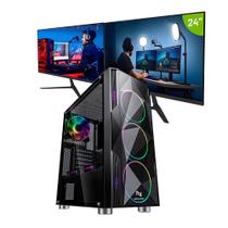Pc gamer neologic streamer nli83669 intel i5 10400f 16gb (gtx 1650 4gb) ssd 240gb + hd 1tb 400w 80 plus + 2 monitores 24
