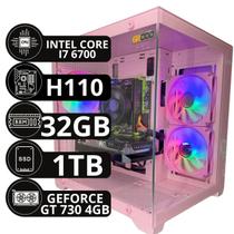 Pc Gamer Rosa I7 6700 32gb Ddr4 Ssd 1tb Placa De Video 4gb