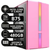 PC Gamer Rosa Intel Core I7 16 GB 480 GB GT 730 4GB - Option Soluções