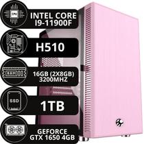 Pc Gamer Rosa Intel I9 11900f 16gb Ddr4 Gtx 1650 4gb Ssd 1tb - Option Soluções