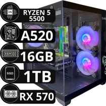 Pc Gamer Ryzen 5 5500 16gb de RAM Ssd 1tb Placa De Video 8gb Windows 11