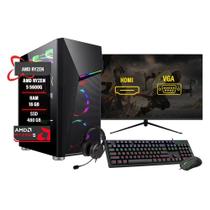 Pc Gamer Ryzen 5 5600G 16Gb Ram Ddr4 Ssd 480Gb Monitor 24
