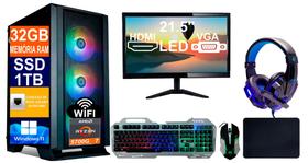 Pc Gamer Ryzen 7 5700g, Ssd 1tb, 32gb, B550m + Monitor 21.5p - Tech Power Shop