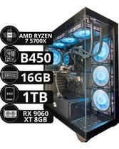 Pc Gamer Ryzen 7 5700x, 16gb Ddr4, Ssd Nvme 1tb, Rx 9060 8gb - 1 Tb - 16 Gb - Amd Rx 9060 Xt 8gb